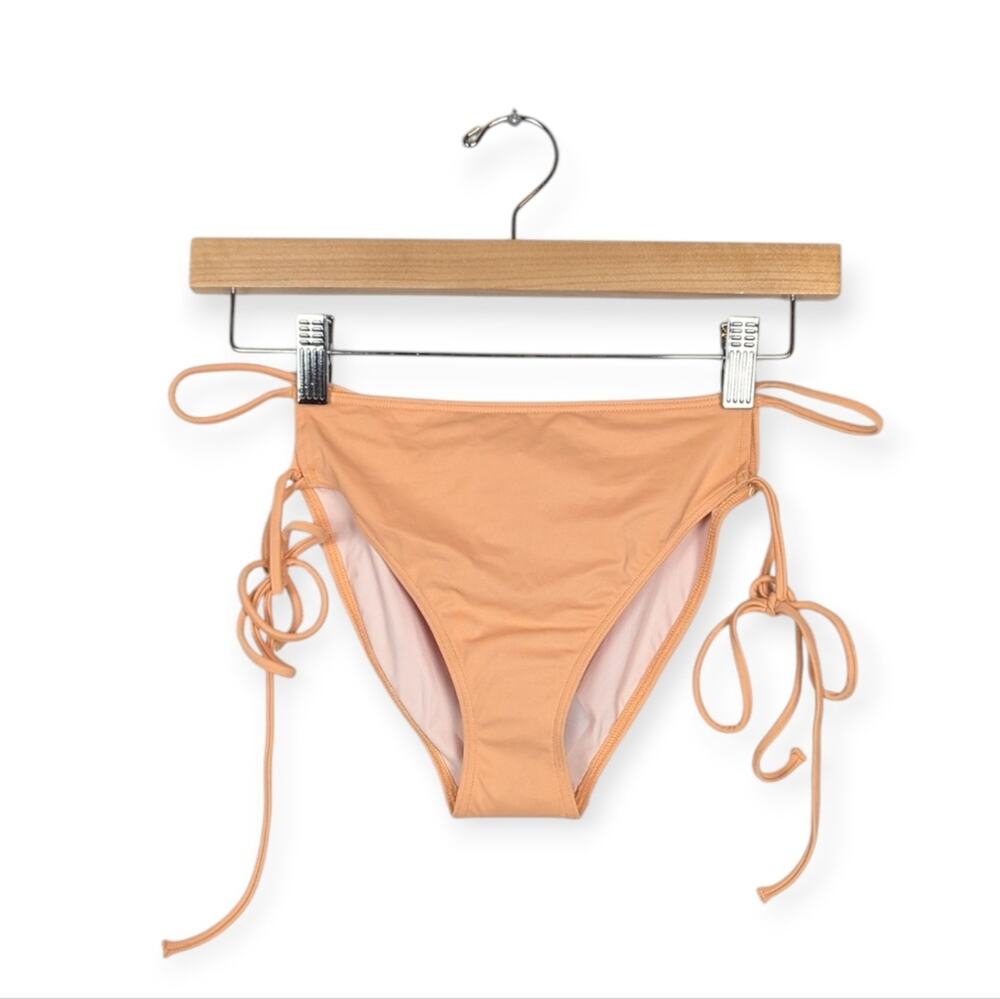 HAH Hot As Hell Bikini Bottom L Peach High Rise Strappy Swim NWT